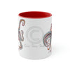 Dancing Octopus Pink Teal Art Accent Coffee Mug 11Oz Red /