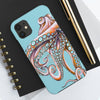 Dancing Octopus Teal Blue Art Mate Tough Phone Cases Case
