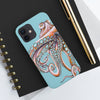 Dancing Octopus Teal Blue Art Mate Tough Phone Cases Case