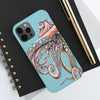 Dancing Octopus Teal Blue Art Mate Tough Phone Cases Case