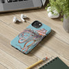 Dancing Octopus Teal Blue Art Mate Tough Phone Cases Case