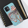 Dancing Octopus Teal Blue Art Mate Tough Phone Cases Case