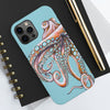 Dancing Octopus Teal Blue Art Mate Tough Phone Cases Case