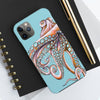 Dancing Octopus Teal Blue Art Mate Tough Phone Cases Case