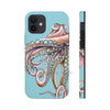 Dancing Octopus Teal Blue Art Mate Tough Phone Cases Iphone 12 Case