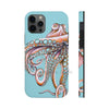 Dancing Octopus Teal Blue Art Mate Tough Phone Cases Iphone 12 Pro Case