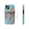 Dancing Octopus Teal Blue Art Mate Tough Phone Cases Iphone 13 Case