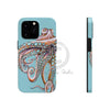 Dancing Octopus Teal Blue Art Mate Tough Phone Cases Iphone 13 Pro Case