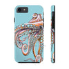 Dancing Octopus Teal Blue Art Mate Tough Phone Cases Iphone 7 8 Se Case
