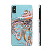 Dancing Octopus Teal Blue Art Mate Tough Phone Cases Iphone Xs Max Case