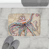 Dancing Octopus Vintage Map Art Bath Mat Home Decor