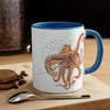 Dancing Octopus With Bubbles Accent Coffee Mug 11Oz