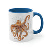 Dancing Octopus With Bubbles Accent Coffee Mug 11Oz