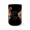 Dancing Octopus With Bubbles Art Black Mug 15Oz