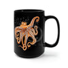 Dancing Octopus With Bubbles Art Black Mug 15Oz