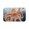 Dancing Octopus With Bubbles Blue Art Bath Mat 34 × 21 Home Decor