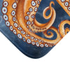 Dancing Octopus With Bubbles Blue Art Bath Mat Home Decor