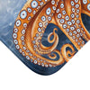 Dancing Octopus With Bubbles Blue Art Bath Mat Home Decor