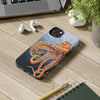 Dancing Octopus With Bubbles Blue Art Mate Tough Phone Cases Case