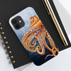 Dancing Octopus With Bubbles Blue Art Mate Tough Phone Cases Case