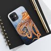 Dancing Octopus With Bubbles Blue Art Mate Tough Phone Cases Case