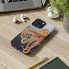 Dancing Octopus With Bubbles Blue Art Mate Tough Phone Cases Case