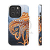 Dancing Octopus With Bubbles Blue Art Mate Tough Phone Cases Iphone 14 Pro Case