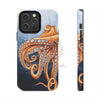 Dancing Octopus With Bubbles Blue Art Mate Tough Phone Cases Iphone 14 Pro Max Case