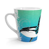 Dancing Orca Whale Tribal Teal Ink Latte Mug 12Oz Mug