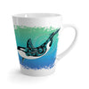 Dancing Orca Whale Tribal Teal Watercolor Ink Latte Mug Mug