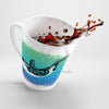 Dancing Orca Whale Tribal Teal Watercolor Ink Latte Mug Mug