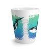Dancing Orca Whale Tribal Teal Watercolor Ink Latte Mug Mug