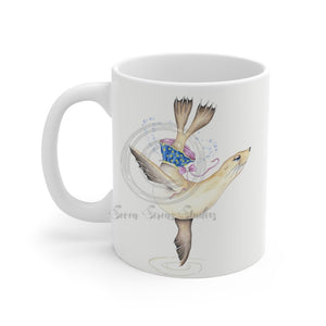 Dancing Seal Watercolor Art Mug 11Oz