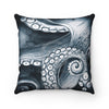 Dark Blue Tentacles Octopus Watercolor Pillow Home Decor