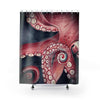 Dark Red Octopus Tentacles Watercolor Shower Curtain 71 × 74 Home Decor