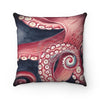 Dark Red Tentacles Octopus Watercolor Pillow Home Decor