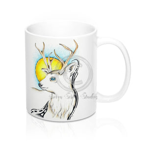 Deer Tribal Ink Art Mug 11Oz