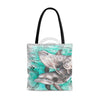 Dolphins Family Teal Vintage Map Tote Bag Large Bags