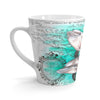 Dolphins Family Vintage Map Watercolor Blue White Latte Mug Mug