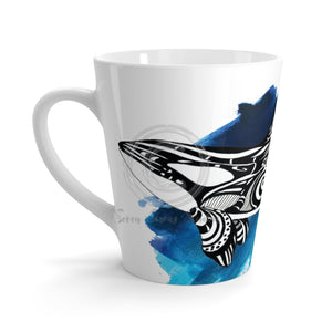 Doodle Blue Orca Whale Watrercolor White Latte Mug 12Oz Mug