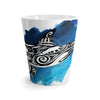 Doodle Blue Orca Whale Watrercolor White Latte Mug Mug