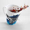 Doodle Blue Orca Whale Watrercolor White Latte Mug Mug
