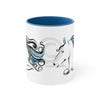 Doodle Horse Ink Art Accent Coffee Mug 11Oz Blue /