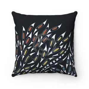 Doodles Pattern Black Art Square Pillow 14X14 Home Decor