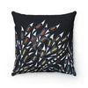 Doodles Pattern Black Art Square Pillow Home Decor