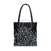 Doodles Pattern On Black Tote Bag Large Bags