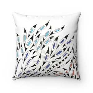 Doodles Pattern White Art Square Pillow 14X14 Home Decor