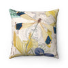 Dragonfly Iris Vintage Calligraphy Romantic Chic Art Square Pillow Home Decor