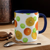 Citrus Fruit On White Pattern Art Accent Coffee Mug, 11oz