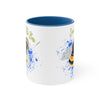 Save the Bees Watercolor Splash on White Art Accent Coffee Mug, 11oz